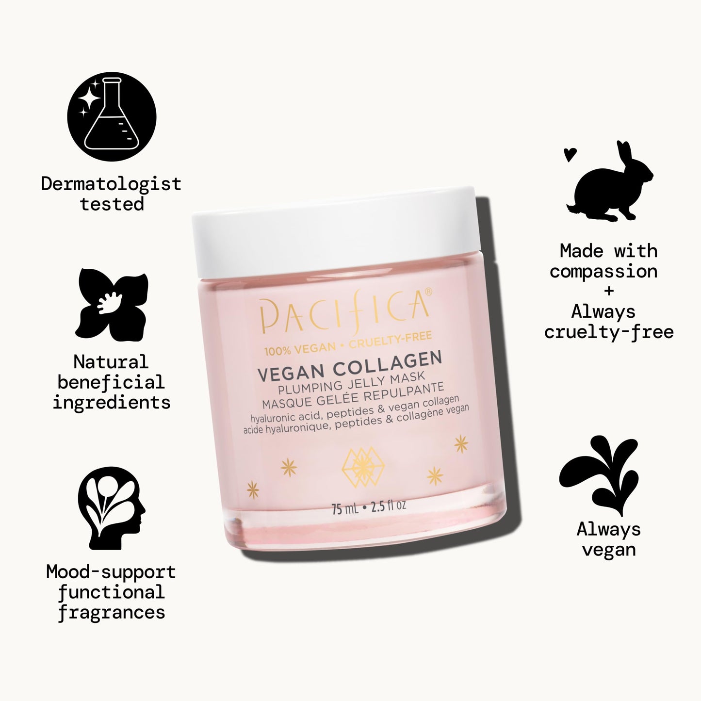Pacifica Vegan Collagen Plumping Jelly Mask – Overnight Hydrating Face Mask with Vegan Collagen, Squalane & Hyaluronic Acid, Deep Moisture for Plump, Dewy Skin, Glass Skin Glow, Clean Beauty Skincare