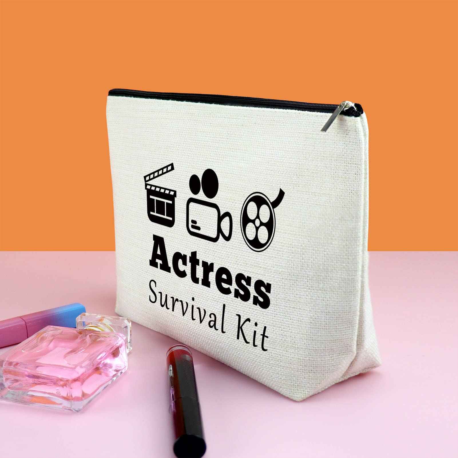 Gfhzdmf Actress Gift Acting Gift for Drama Actor Actress Makeup Bag Theater Present Zipper Pouch Theatre Drama Travel Cosmetic Pouch Funny Actor Student Presents Musical Teacher Graduation prezzie