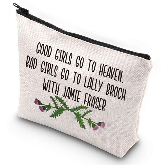 G2TUP Claire & Jamie Fraser Show Cosmetic Bag Jamie & Frank Fans Gift Good Girls Go To Heaven Bad Girls Go To Lally Broch With Jamie Fraser (Good Jamie MG)