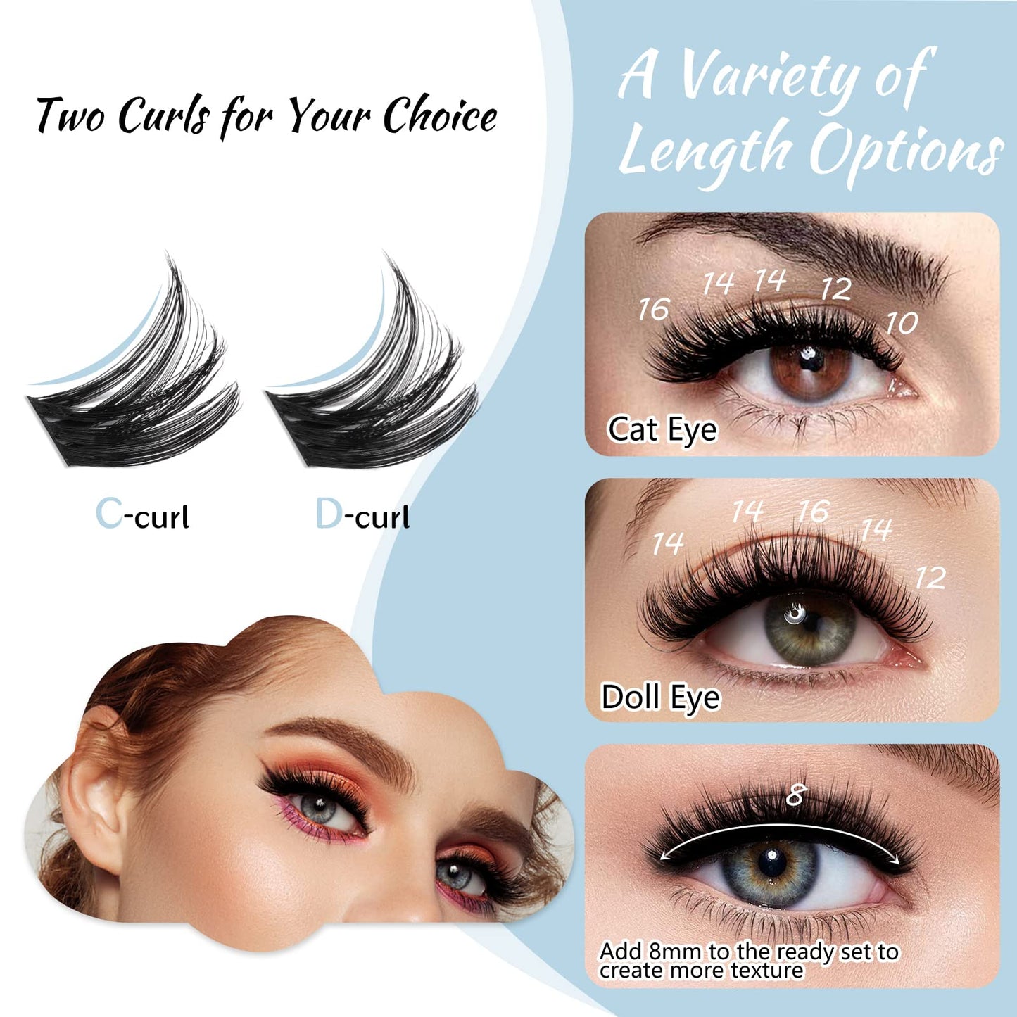 Lash Clusters 84 Pcs Cluster Lashes Eyelash Clusters DIY Cluster Eyelash Extensions Individual Lashes that Look Like Eyelash Extensions Natural Look Thin Band & Soft (Cirrus,C-14)