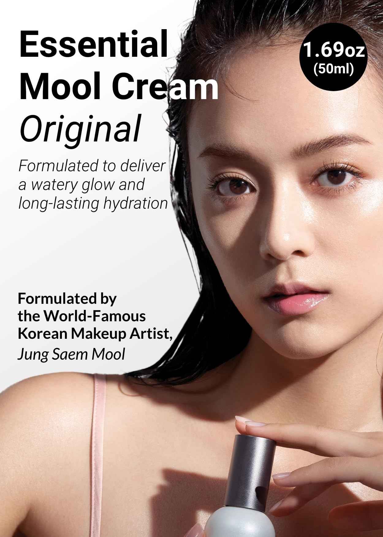 JUNG SAEM MOOL Essential Mool Cream 1.7 Fl Oz, Lightweight Watery Face Cream with Ceramide and Panthenol for Deep Hydration and Radiant Skin, Skin Barrier Support, Korean Foundation Makeup Prep