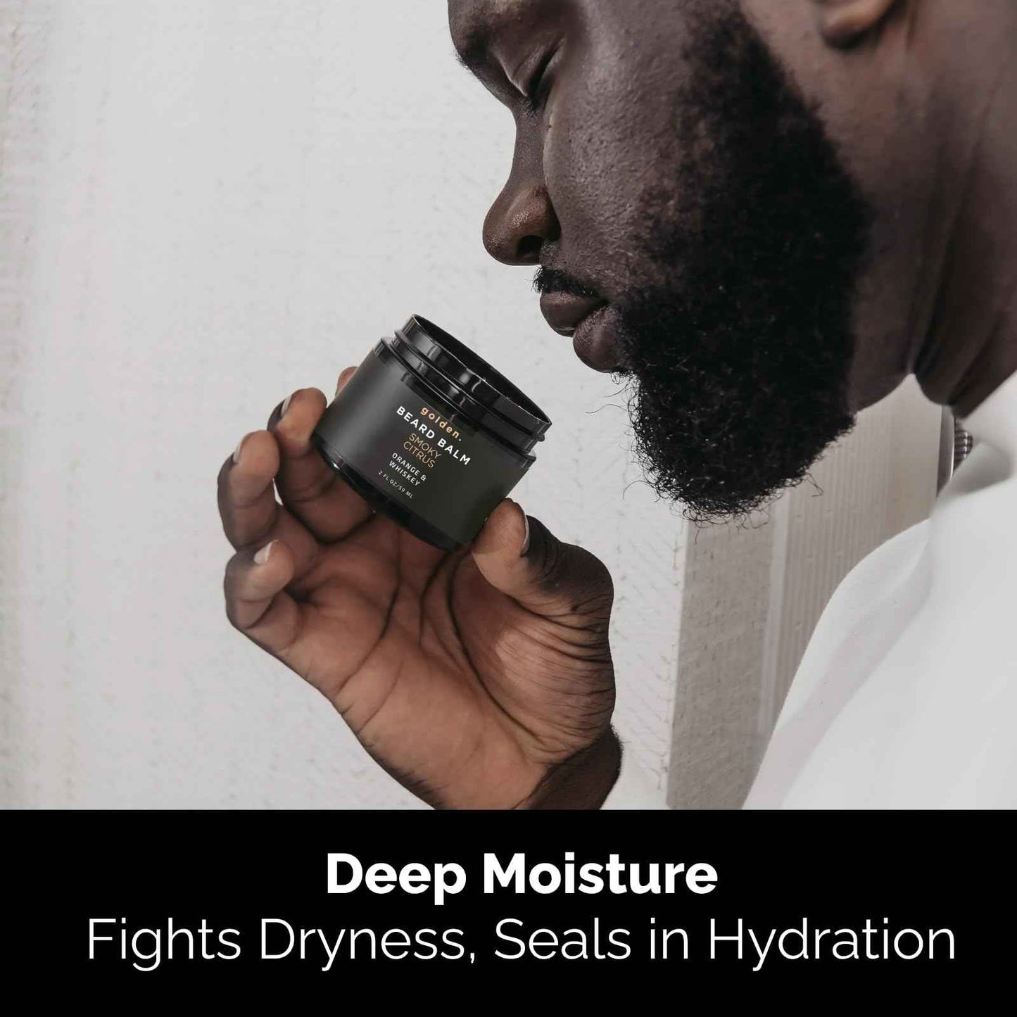 Golden Grooming Beard Bundle for Black Men | Natural Beard Growth Kit with Shea Butter (Regular, Smoky Citrus)