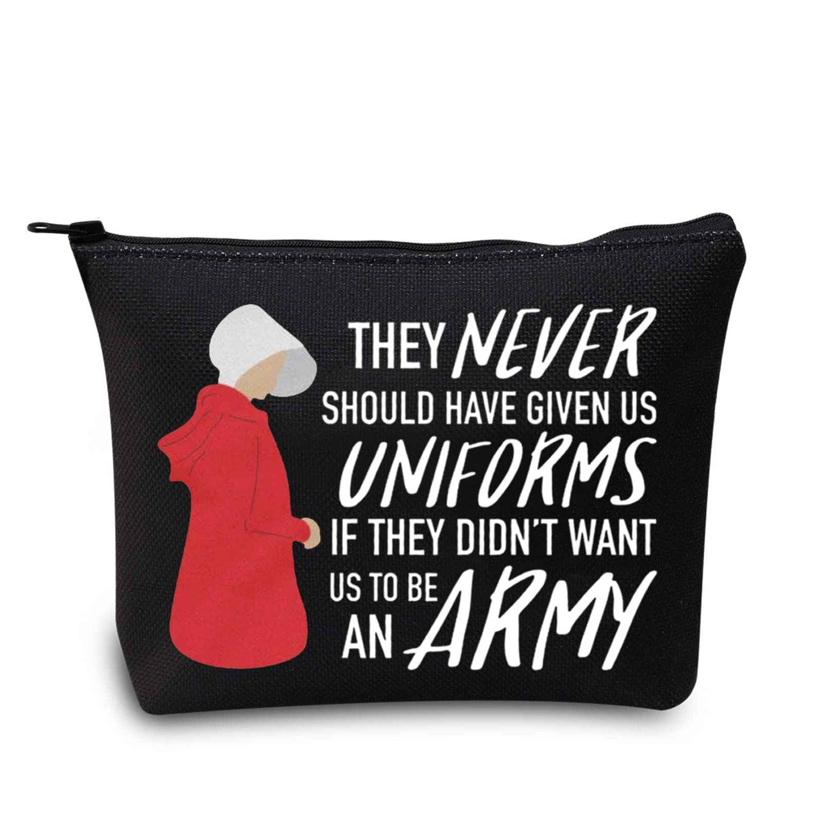 LEVLO Joan Alfred TV Show Cosmetic Make Up Bag Offred Fans Gift Republic of Gilead Merchandise (They Never Should Black)