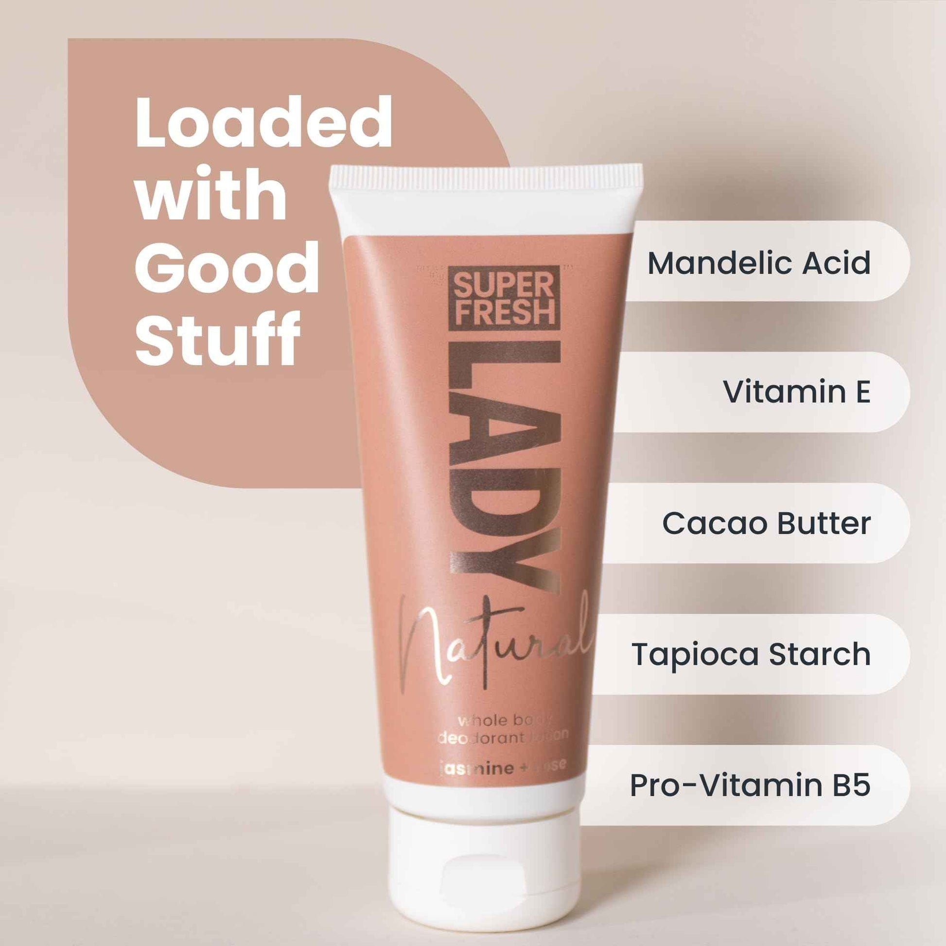 Super Fresh Lady Parts Natural Deodorant for Women Aluminum Free Odor Control for Privates Underboobs Thighs Armpits Skinfolds Jasmine Rose Scent Long Lasting Freshness for Sensitive Care 2 Pack