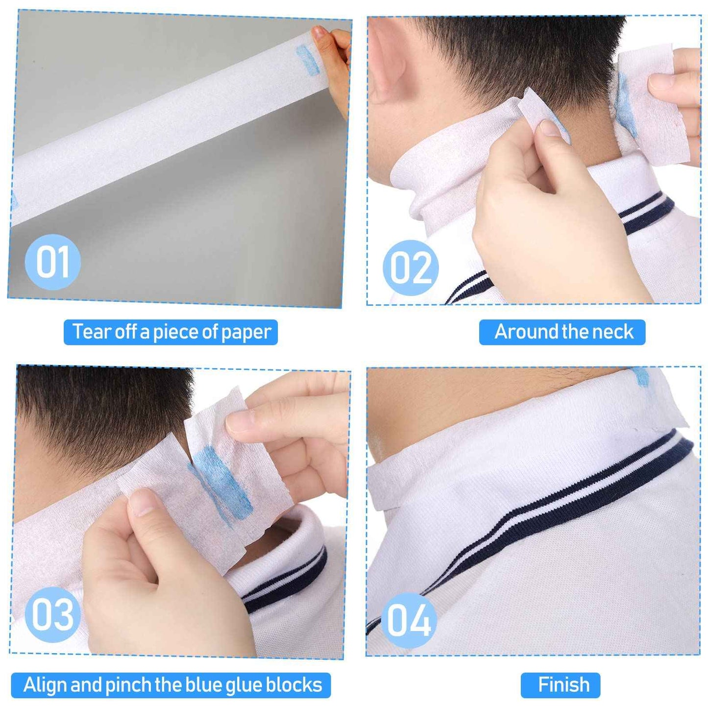 Yilloog 2000 Strips 20 Rolls Disposable Barber Paper Haircutting Neck Strips Hairdressing Stretchy Neck Band Neck Paper Tissue for Barber Hair Cutting Styling Salon Accessories Supplies