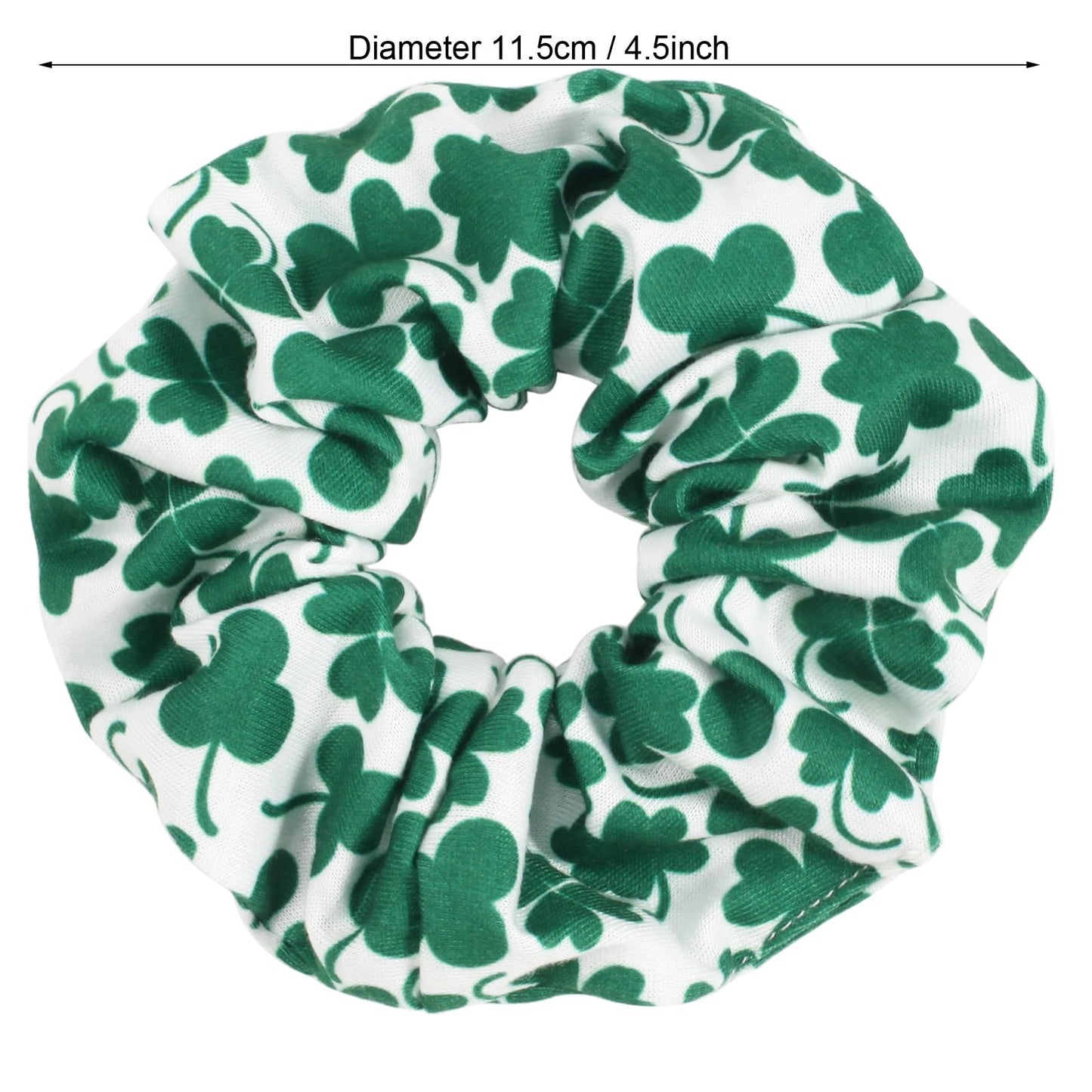 Lonext 12 Pcs Irish Green Shamrock Hair Scrunchies Hair Bands for Women or Girls,Elastic Soft Ponytail Holder Hair Ties for St Patrick's Day