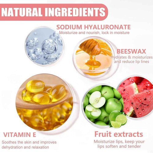 10 PCS Bee Lip Balm Honey Pot, Honey Lip Balm Bulk, Moisturising Sleep Lip Mask Overnight with Sticks, Reduce Lip Lines, Exfoliating Prevention Dry and Crack Lip Scrubs