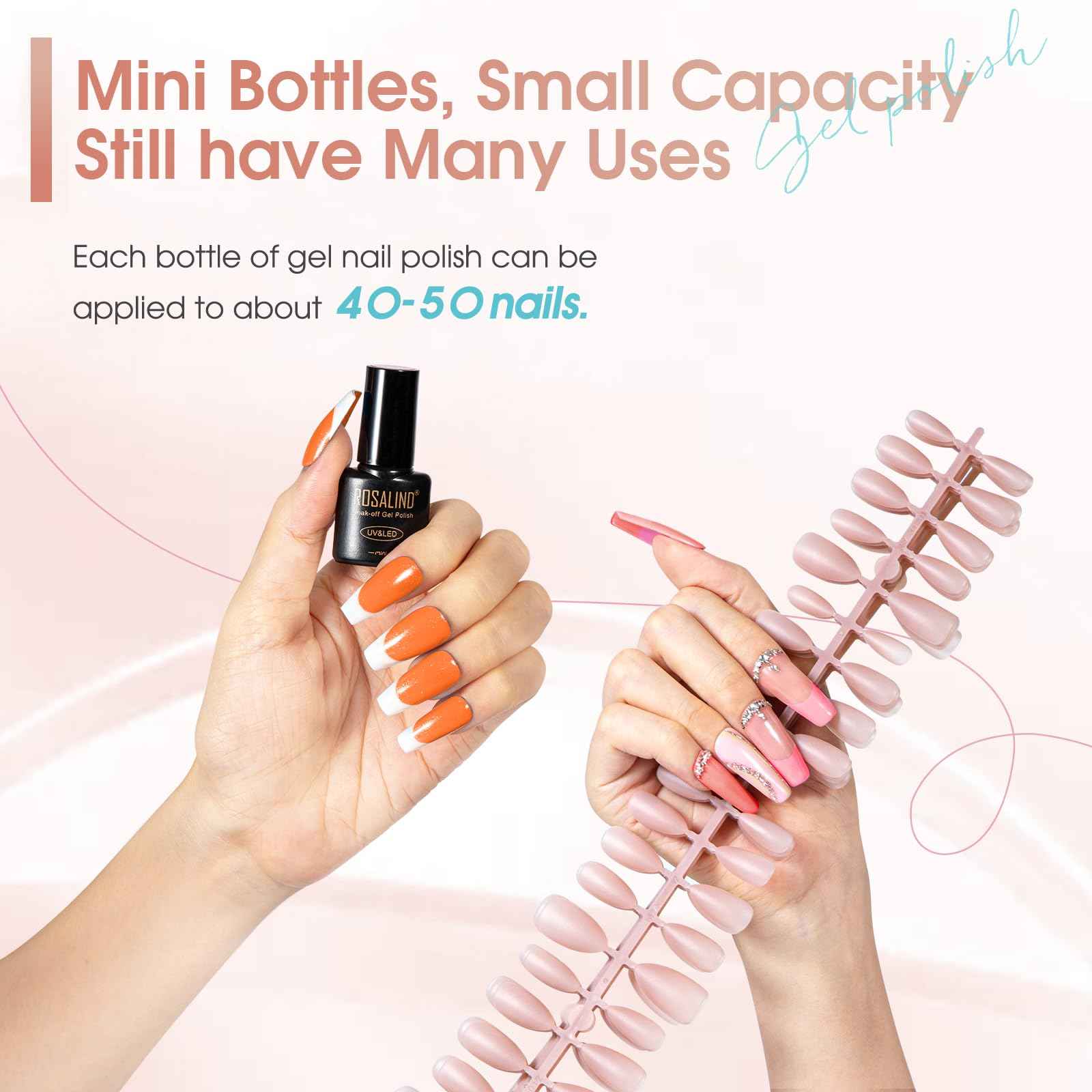 ROSALIND 30PCS Gel Nail Polish Set with Base Glossy Matte and Glitter Top Coat Gel Polish, Green Pink Fall Winter Gel Nail Set Soak Off Gel Polish Set