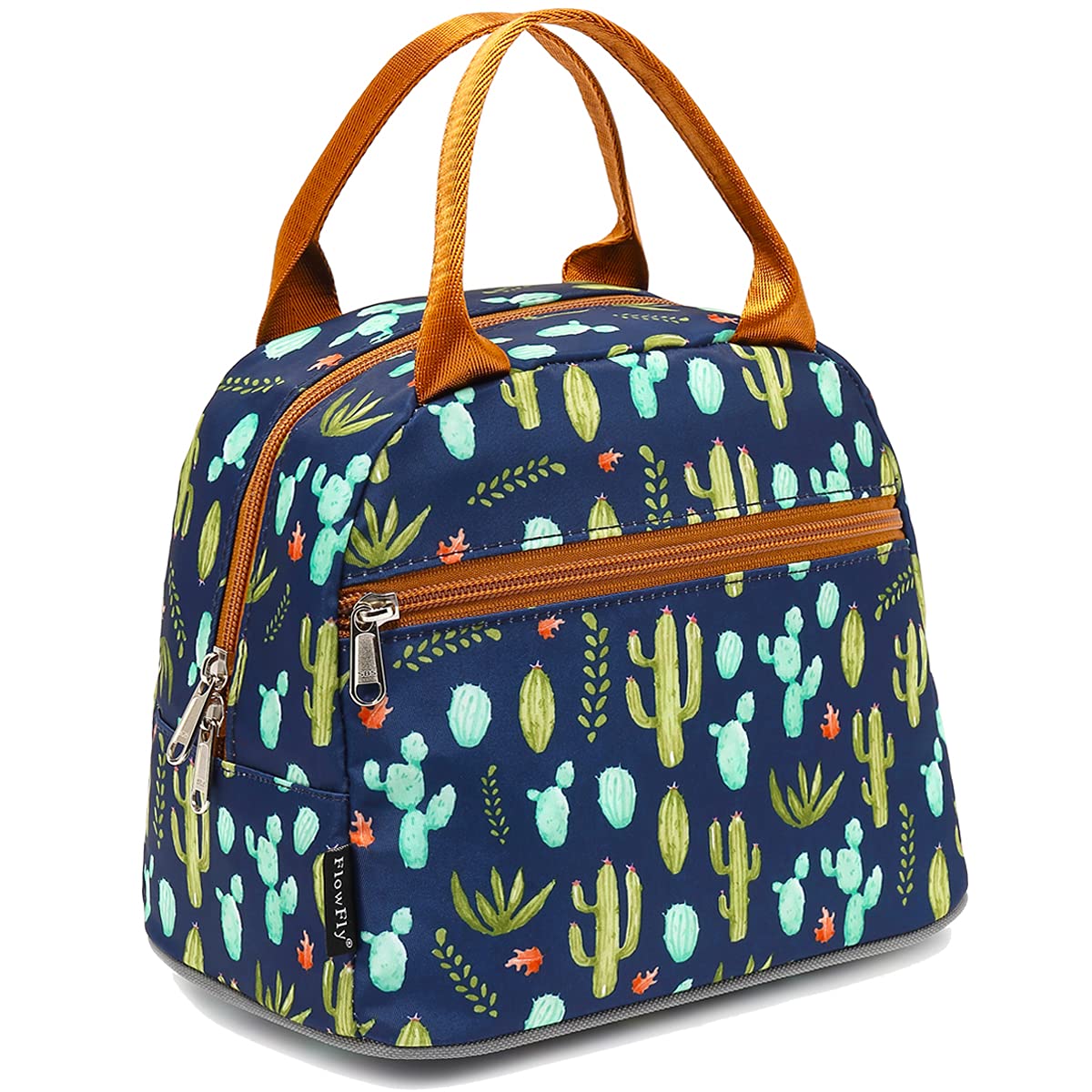 FlowFly Insulated Lunch Bag, Lunch Cooler Tote Organizer, Holder for Women/Men,Cactus