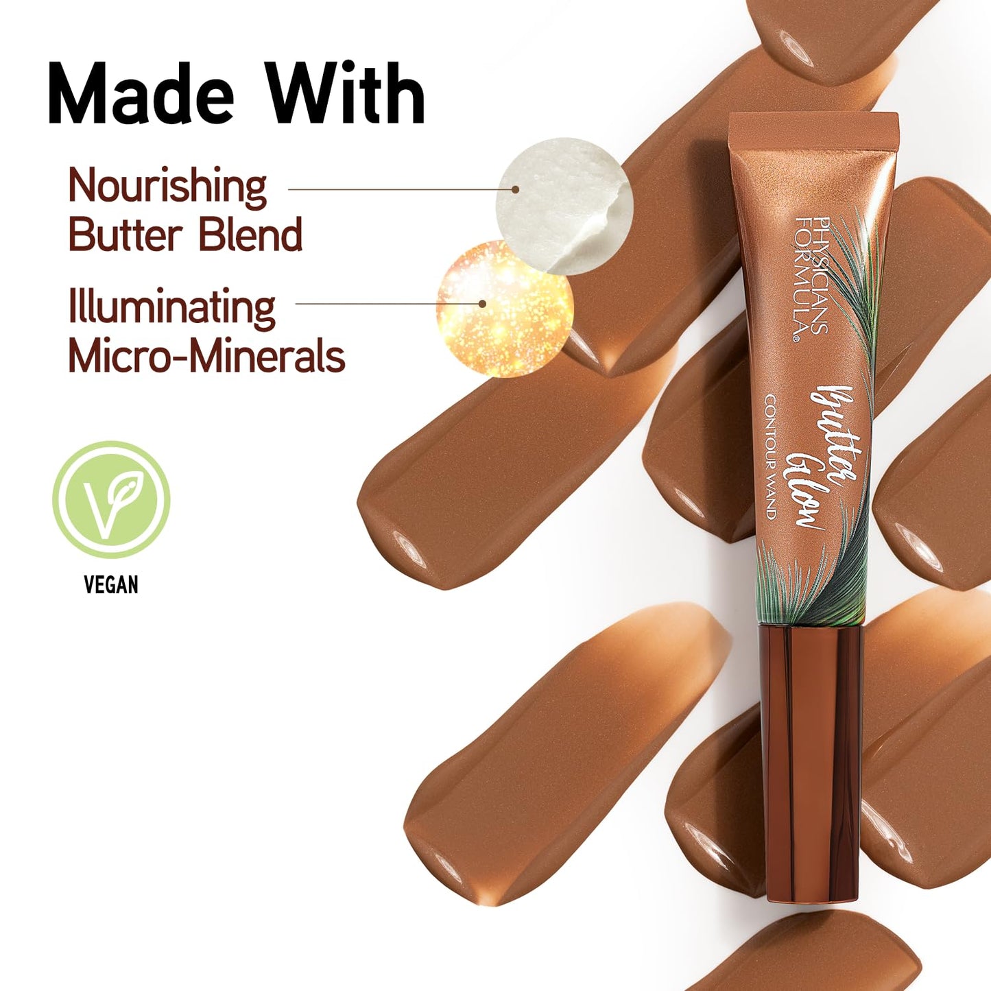 Physicians Formula Butter Glow Contour Wand, Easy Application for Instant Definition, Luxuriously Nourishing & Creamy - Fair to Light