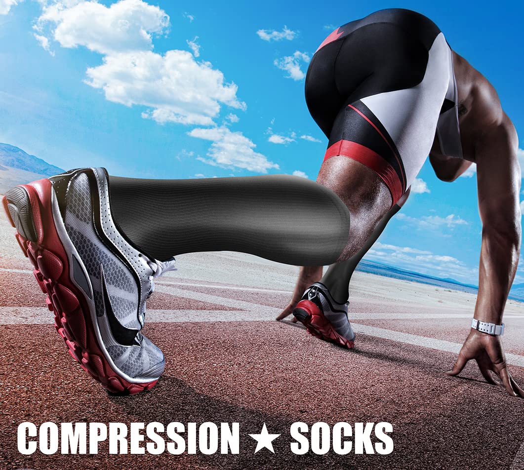 CHARMKING Compression Socks for Women & Men Circulation (3 Pairs) 15-20 mmHg is Best Athletic for Running, Flight Travel, Support, Cycling, Pregnant - Boost Performance, Durability (S/M, Multi 53)