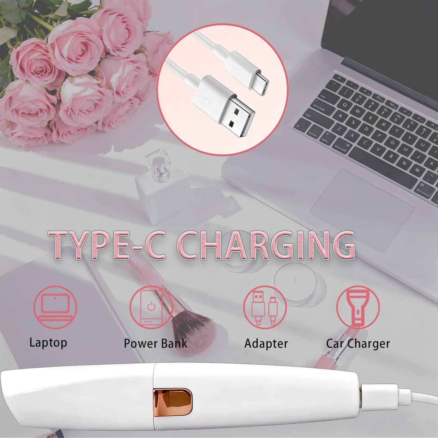 Eyebrow Trimmer Facial Hair Removal for Women, 2 in 1 Electric Rechargeable Face Shaver & Eyebrow Razor with Painless Gentle Trimming - for Face, Upper Lip, Eyebrows