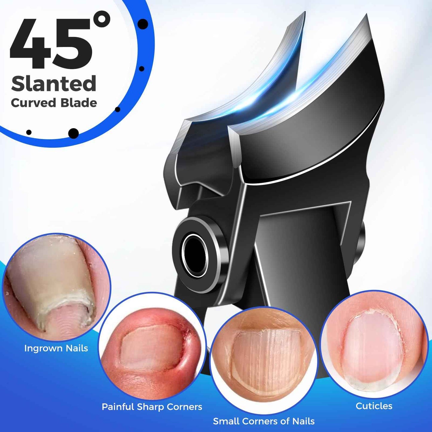 DRMODE Nail Clippers for Men Thick Nails, Angled Head Toe Nail Clippers for Thick Nails for Seniors, Slanted Nail Clippers for Thick Ingrown Nails with Wide Jaw, Heavy Duty Ingrown Toenail Clippers