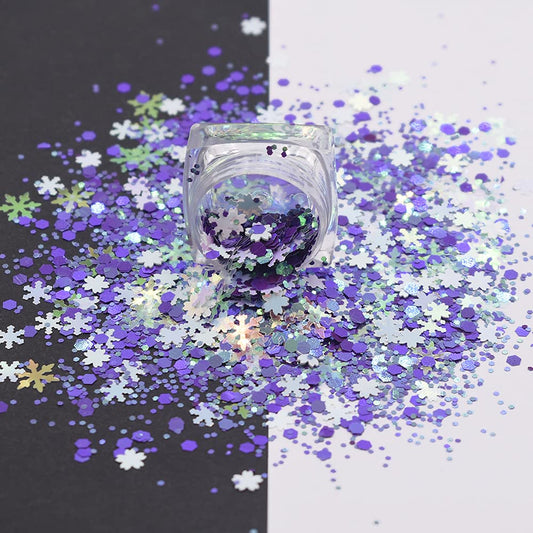 10 Grams/Pack - Christmas Holiday Mixes Series Glitter - Festival Rave Beauty Makeup Face Body Nail Art Tumbler Decoration XM02