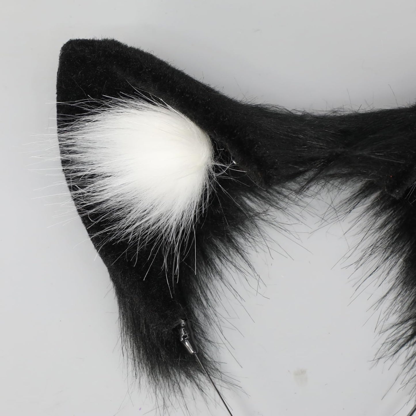 Mxdreoil Animal Ears Headband - Simulation Fox Cosplay Ears (C Black White1)