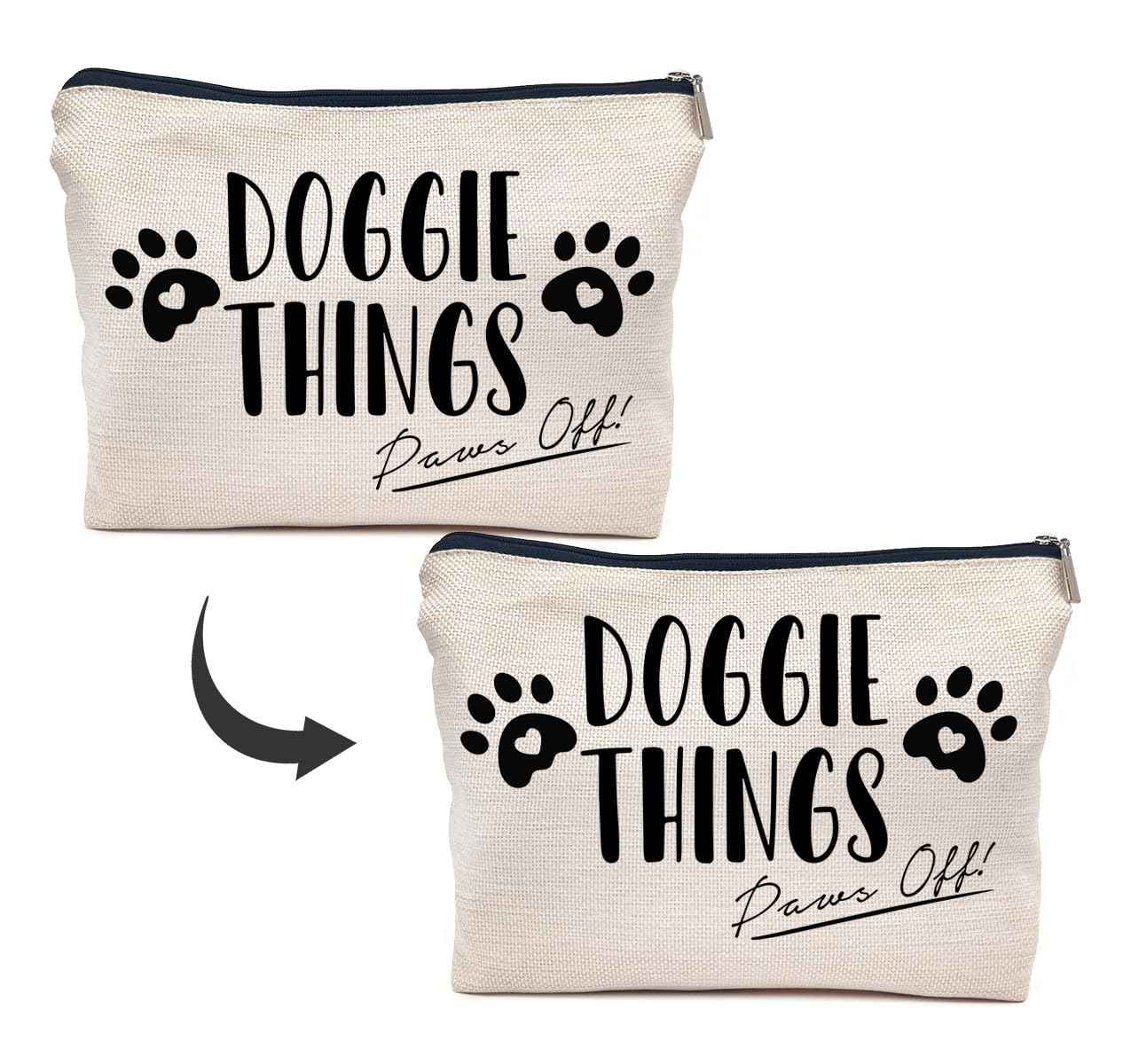 IWXYI Pet Mom Gift,Gift For Pet Mom,Doggie Things Bag,Dog Things Makeup Make Up Bag Zipper Pouch Travel Toiletry Gifts For Dog Mom Lover