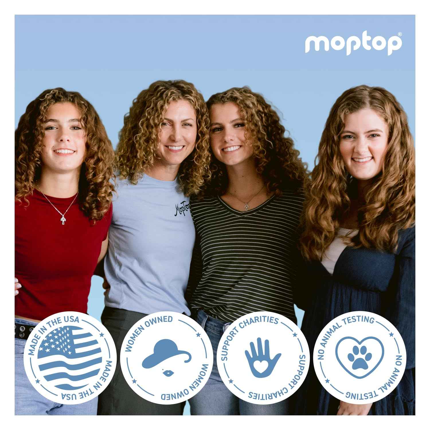 MopTop Sulfate Free Shampoo and Conditioner – Curly Hair Natural Shampoo and Conditioner Helps Restore Dry Damaged Hair & Reduce Frizz, Paraben Free Natural Hair Products for All Hair Types (2pk)