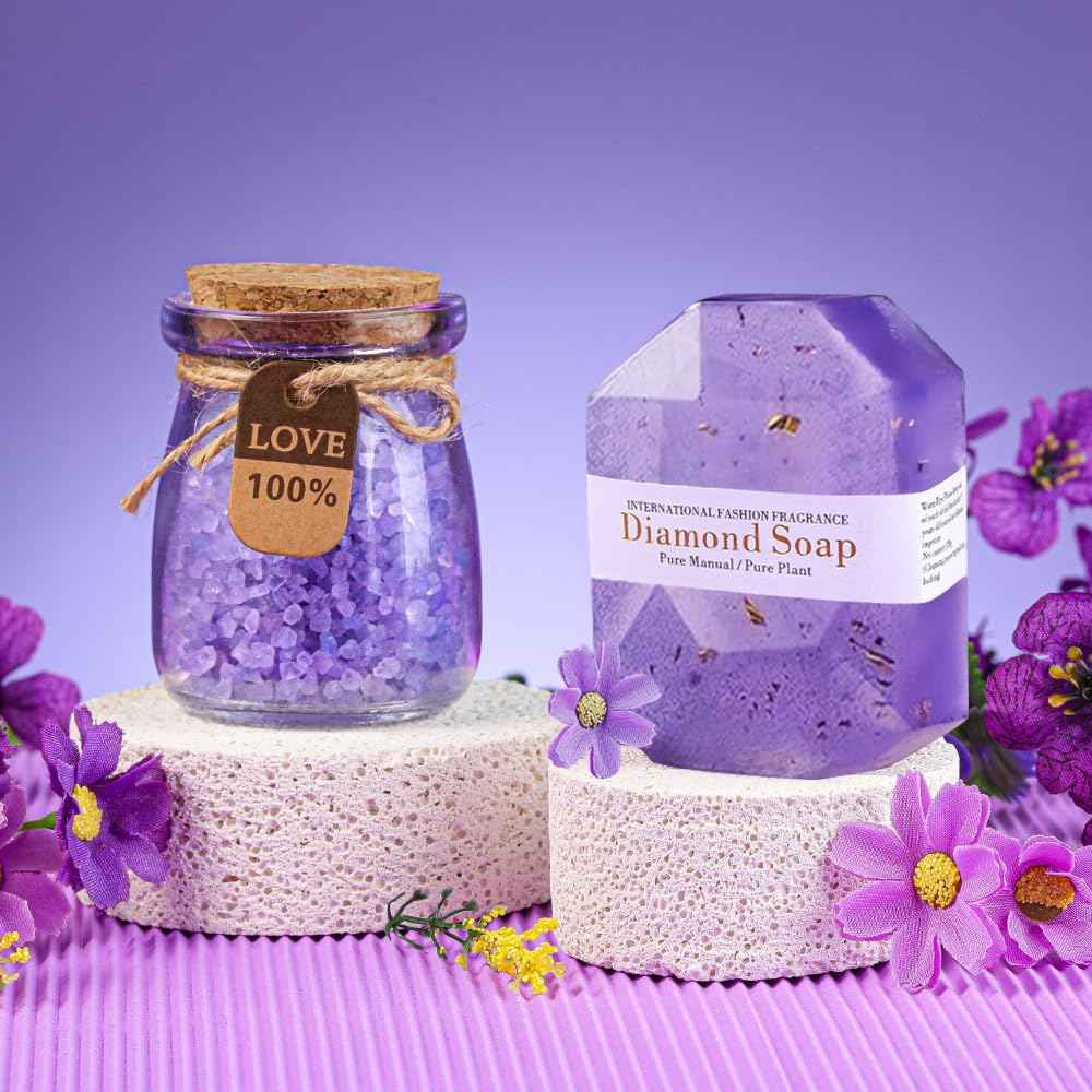 Birthday Gifts for Women - Christmas,Valentines Day,Birthday,Thanksgiving Day,Mothers Day Gifts - Unique Lavender Spa Basket Set Gift for Mom,Wife,Aunt,Daughter,Sister,Girlfriend,Her