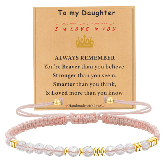 TAGOMEI Morse Code Bracelets for Women Back to School Teen Girl Gifts Trendy Stuff Daughter Gifts from Mom, Beaded Bracelets for Women Teen Girls Birthday Gifts for Women Girls Her Stocking Stuffer