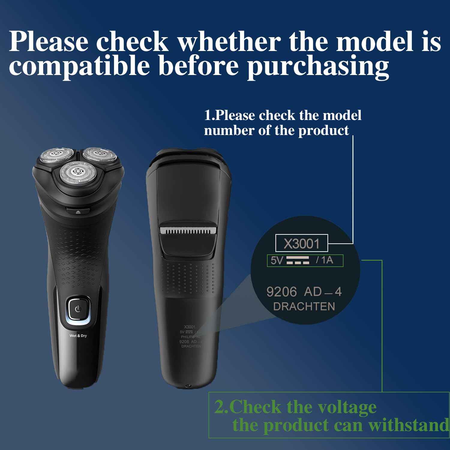 5V Charger for Philips Norelco Shaver 2400 3900 MG3919, Compatible with Phillips Norelco Wet & Dry Series 2000 5000 7000 3000 USB Charging Cable