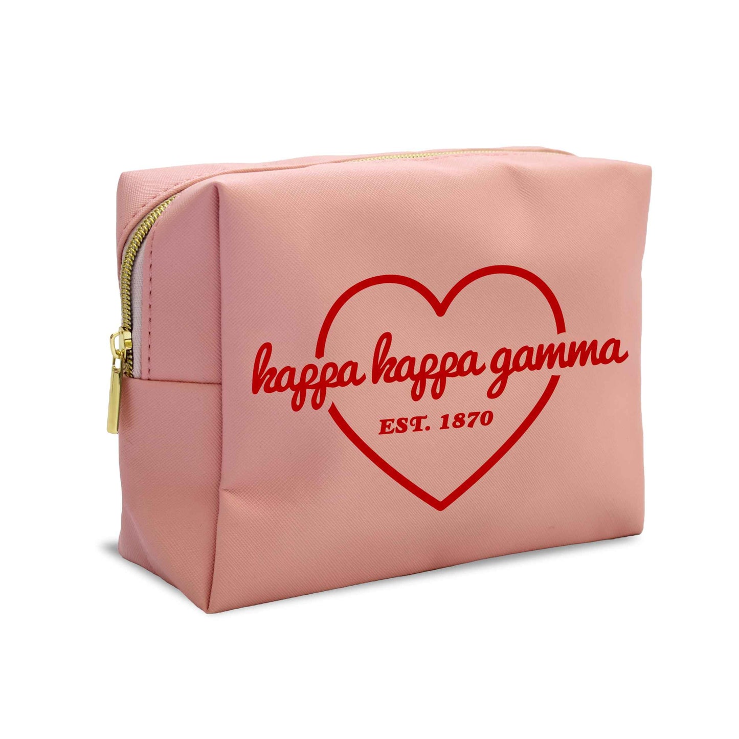 Sorority Shop Kappa Kappa Gamma Makeup Bag - Multi-Purpose PU Leather, Water-Resistant Makeup travel bag with Licensed Design and Zipper Closure, Perfect Kappa Kappa Gamma Sorority Gifts for Women