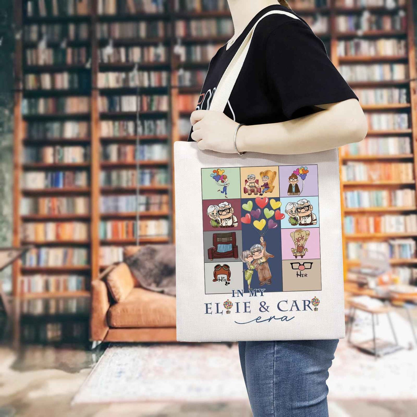 TSOTMO House Movie Merch Cartoon Couple Tote Bag Valentine Love for Cartoon Lovers Adventure Gift