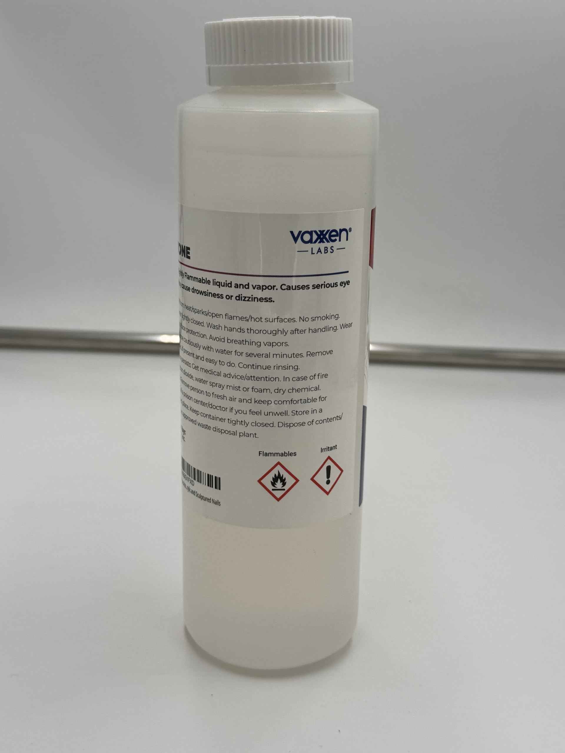 Vaxxen Labs 100% Pure Acetone (16 Fl/Oz) 2 Pack - Made in USA, Professional Strength Nail Polish Remover for Nail Polish, Gels, Acrylic, Sculptured Nails & Art Fimo