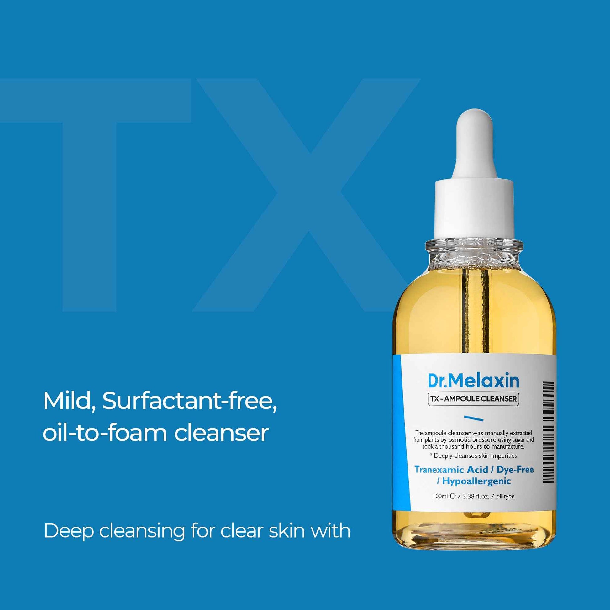 Dr.Melaxin TX Tranexamic Acid Ampoule Cleanser 100ml / 5.07fl oz, Moisturizing, Cleansing for Sensitive Skin