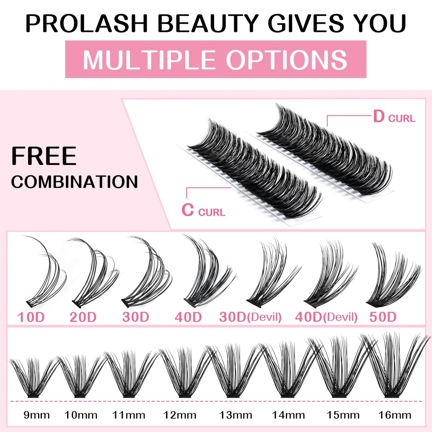 280 Pcs Individual Lashes 40D+50D Mixed Lash Clusters 14 Rows Cluster Lashes that Look Like Eyelash Extensions DIY Lash Extension Self Application At Home (40+50-D-14-20mix)