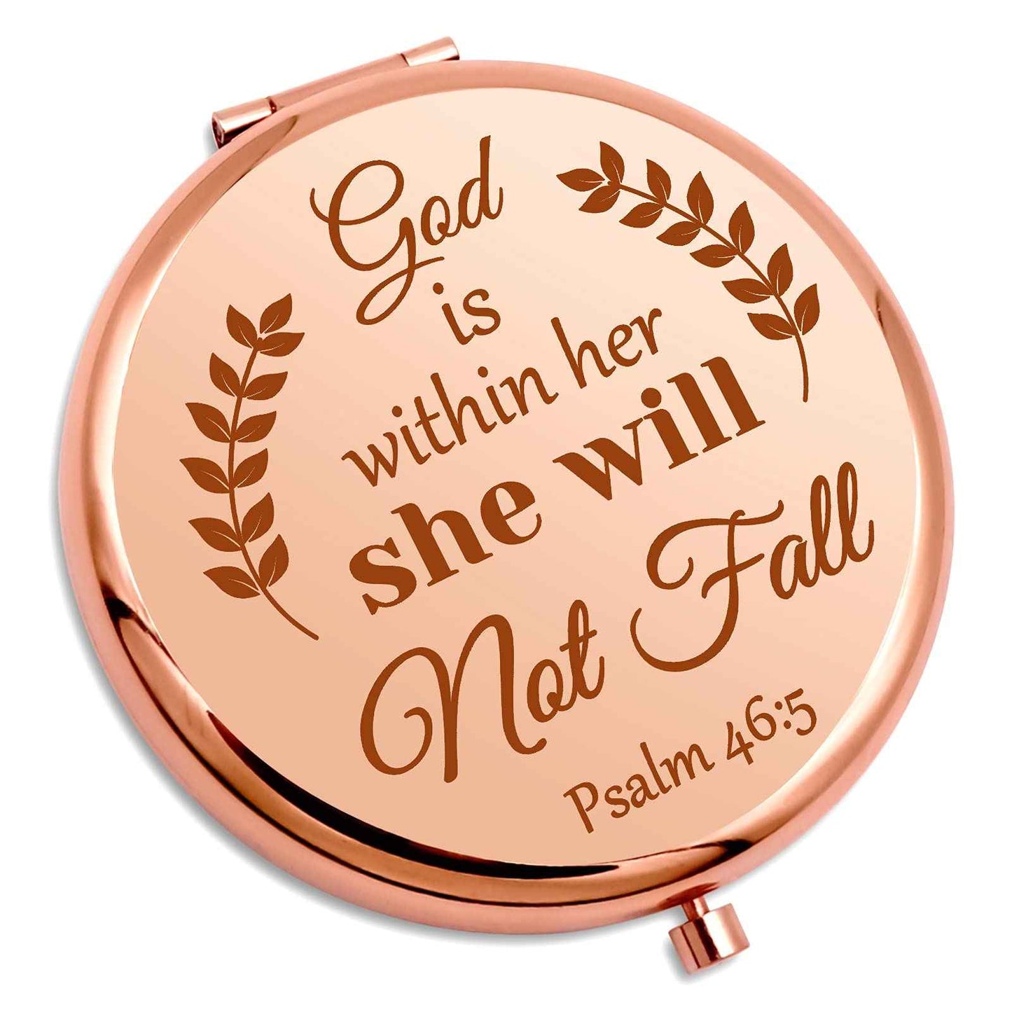 Gevody Bible Verse Gifts Christian Gift Inspirational Gift for Women Compact Mirror Religious Gift Baptism Gift for Girl Goddaughter Godmother Easter Prayer Birthday Gift Personal Makeup Mirror