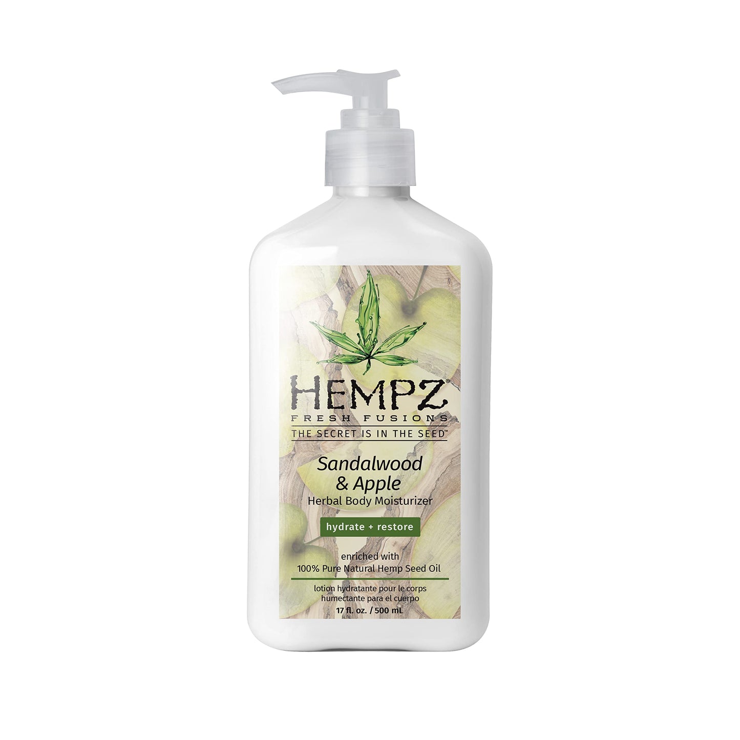 Hempz Sandalwood & Apple Herbal Body Moisturizer, 17 Fl Oz (Pack of 1)