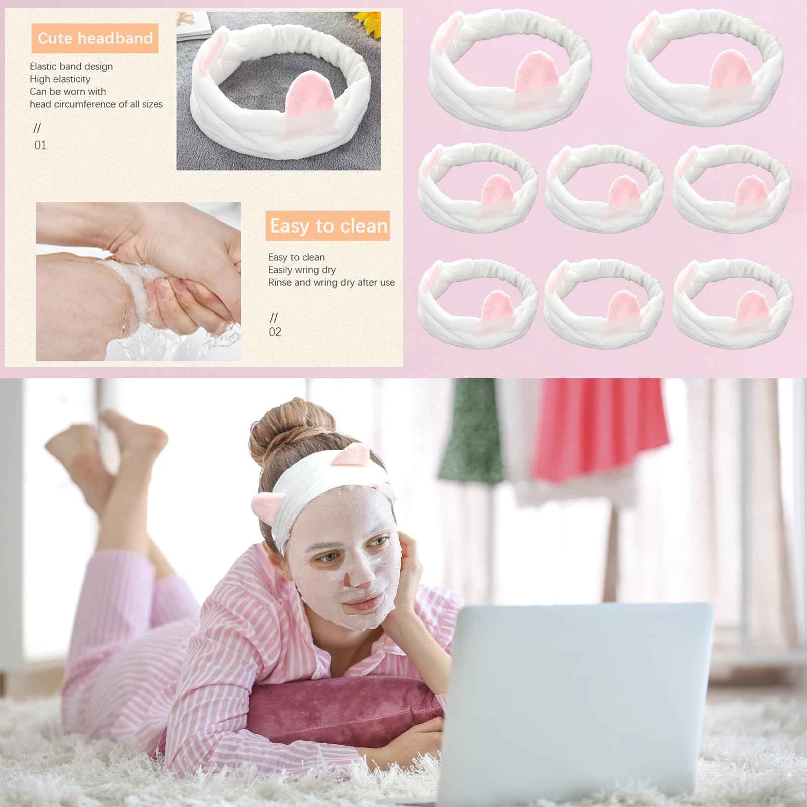 48 Pcs Spa Party Supplies for Girls, Facial Masks,Under Eye Patches,Hand Cream, Lip mask,Headband and Organza Bags, Spa Party Favors, Home Spa Kit Sleepover Set,Gifts for Women Sleepover Party Favors