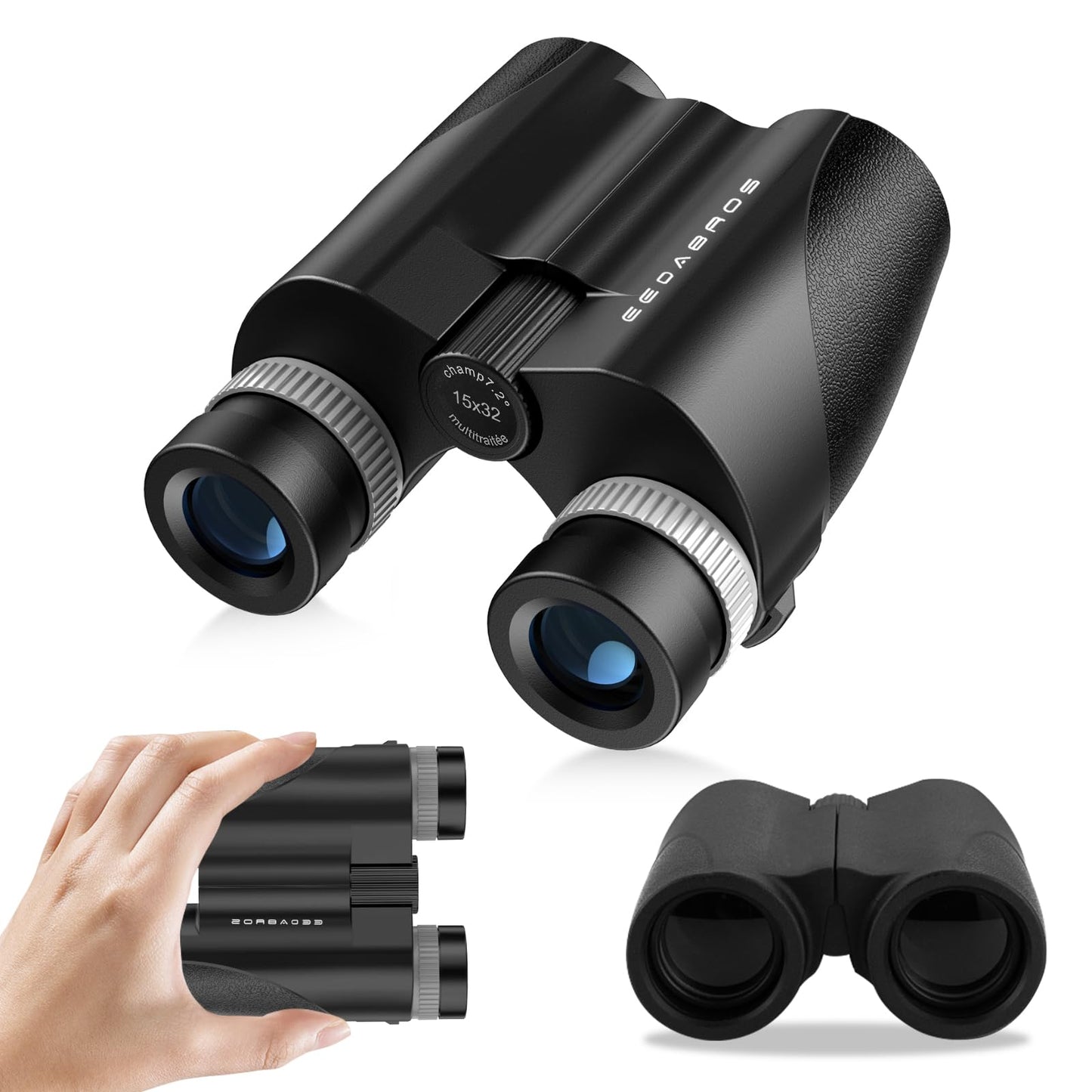 EEDABROS 20x32 Compact Binoculars for Adults and Kids - High Powered Small Binoculars with Low Light Vision - Easy Focus Lightweight Binoculars for Bird Watching Hunting Travel Hiking