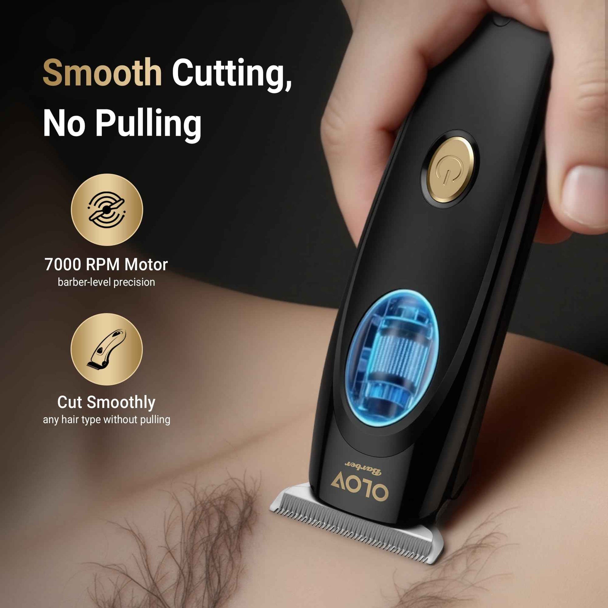 OLOV barber Hair Trimmer for Men, Cordless T-Blade Beard Trimmer, Professional Rechargeable Hair Clippers for Hair Cutting & Grooming