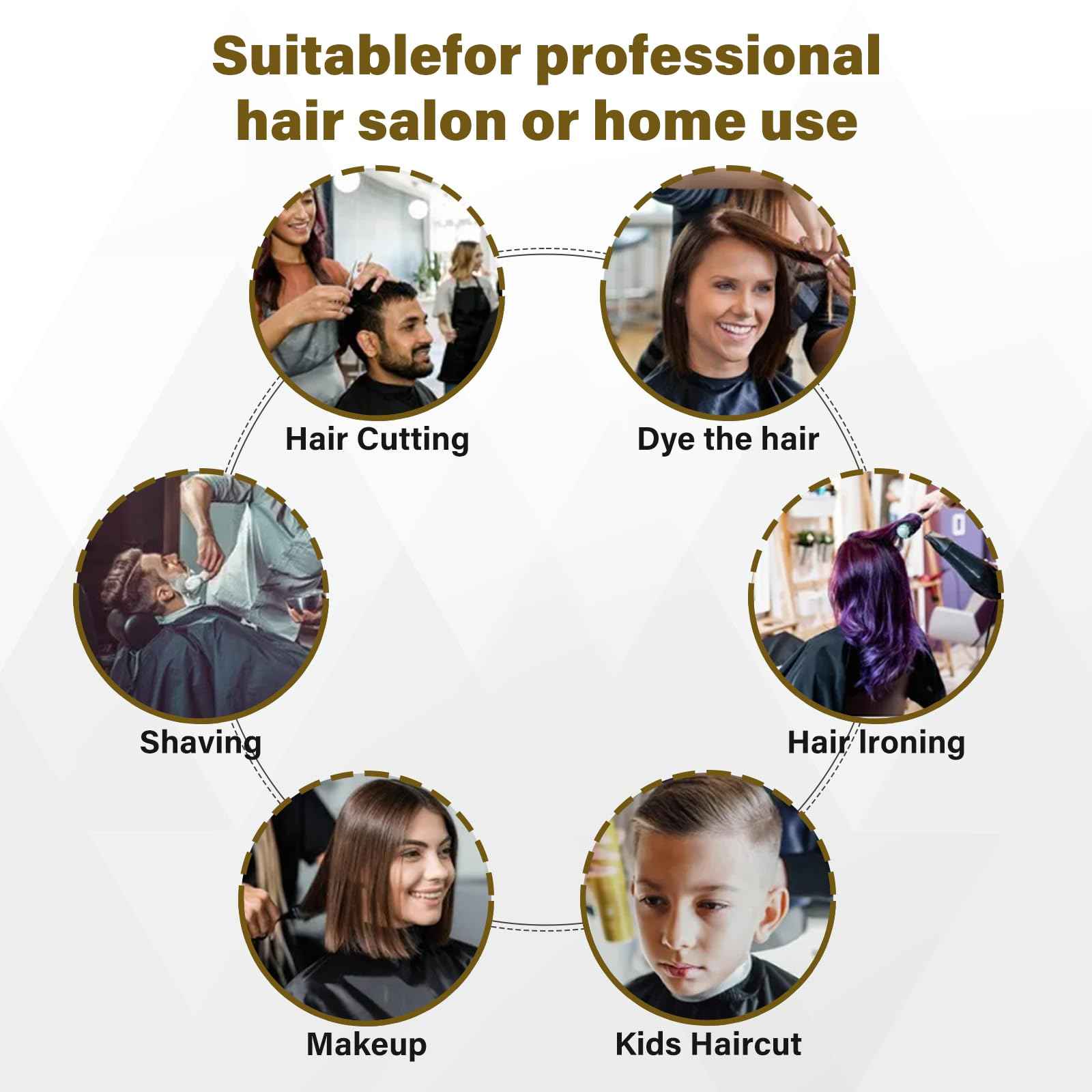 llezza Professional Salon Hair Cutting Cape, Barber Cape for Men/Women, Adjustable Snap Button with Waterproof Hairdressing Salon Cape for Haircut, Coloring, Makeup, Styling(52" x 47"), Black