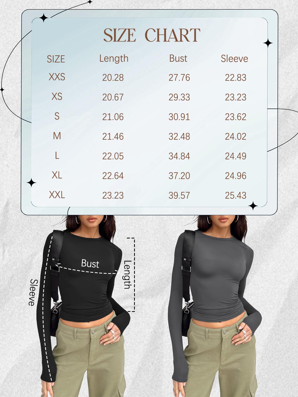 Trendy Queen Womens Long Sleeve Shirts Basic Spring Crop Tops Tees Tight Slim Fit Cute Going Out Outfits Teen Girls Fall Winter Y2k Clothes 2024 Green XS