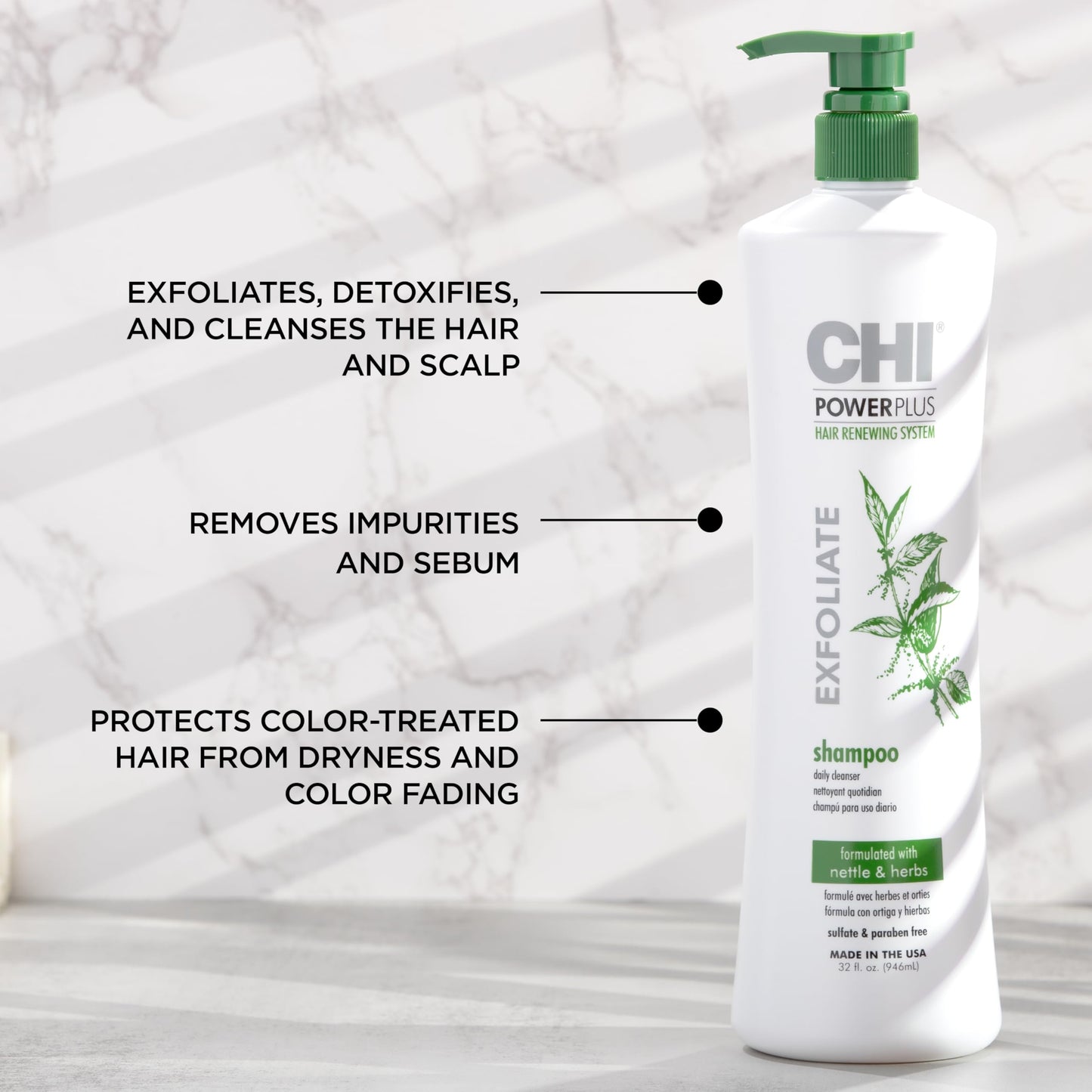 CHI Powerplus Scalp Renew System Exfoliate Shampoo, 32 Fl Oz