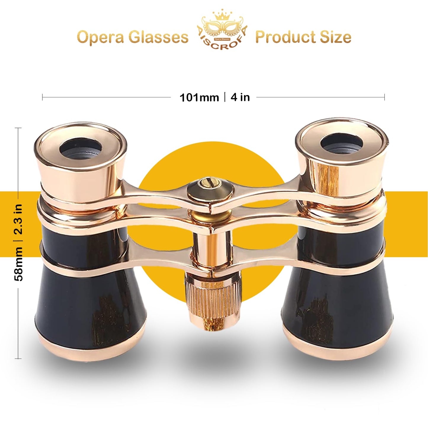 AiScrofa Opera Glasses Binoculars 3X25,Mini Binocular Compact Lightweight,with Chain for Adults Kids Women in Musical Concert (Sliver with Chain)