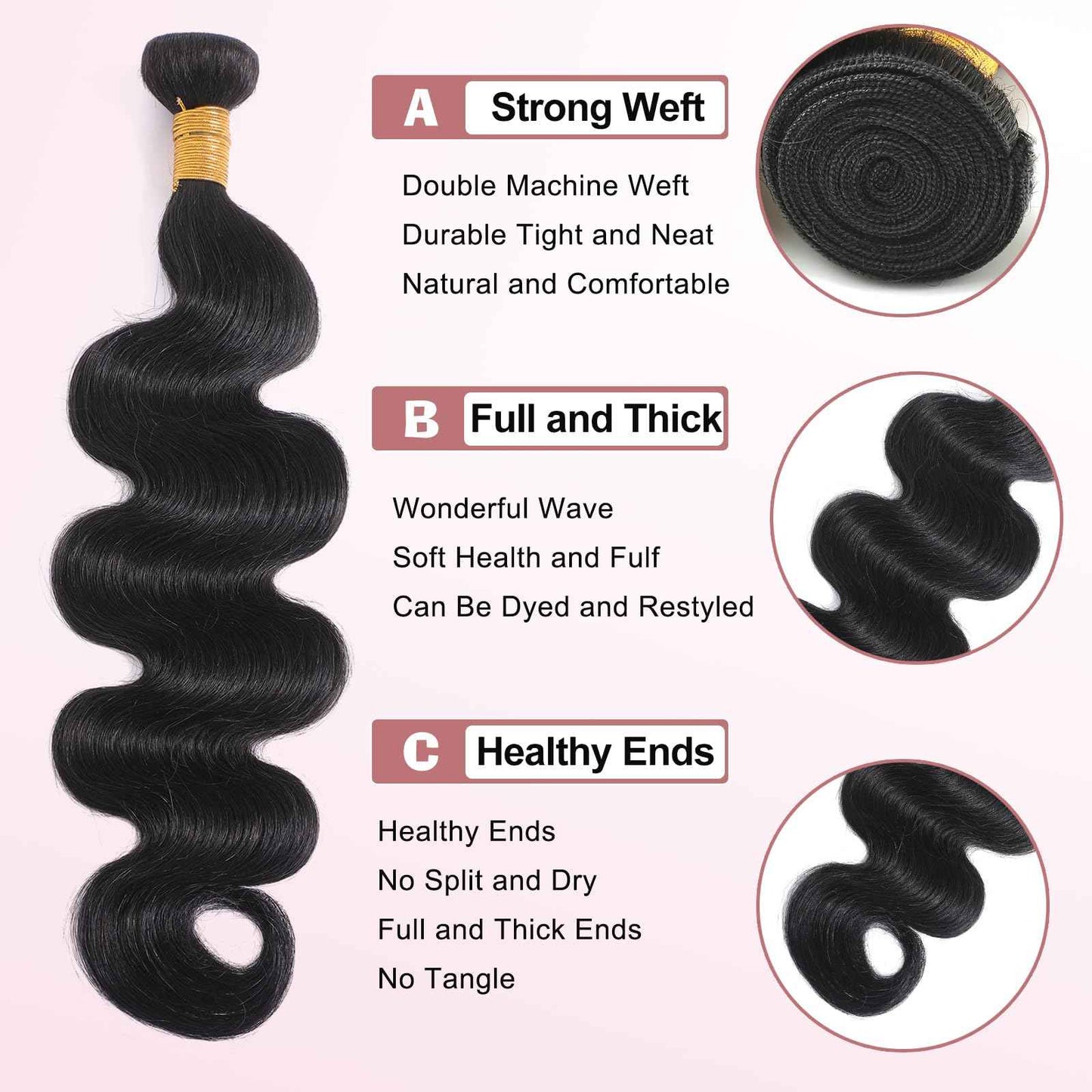 26 INCH Body Wave Bundles 100G Human Hair Single Bundles Unprocessed Brazilian Virgin Hair Weave Bundles Human Hair Extensions Natural Color