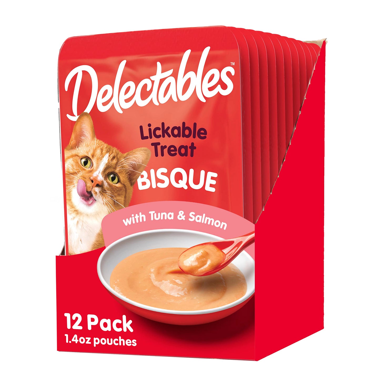 Hartz Delectables Bisque Tuna & Salmon Lickable Wet Cat Treats, 12 Count