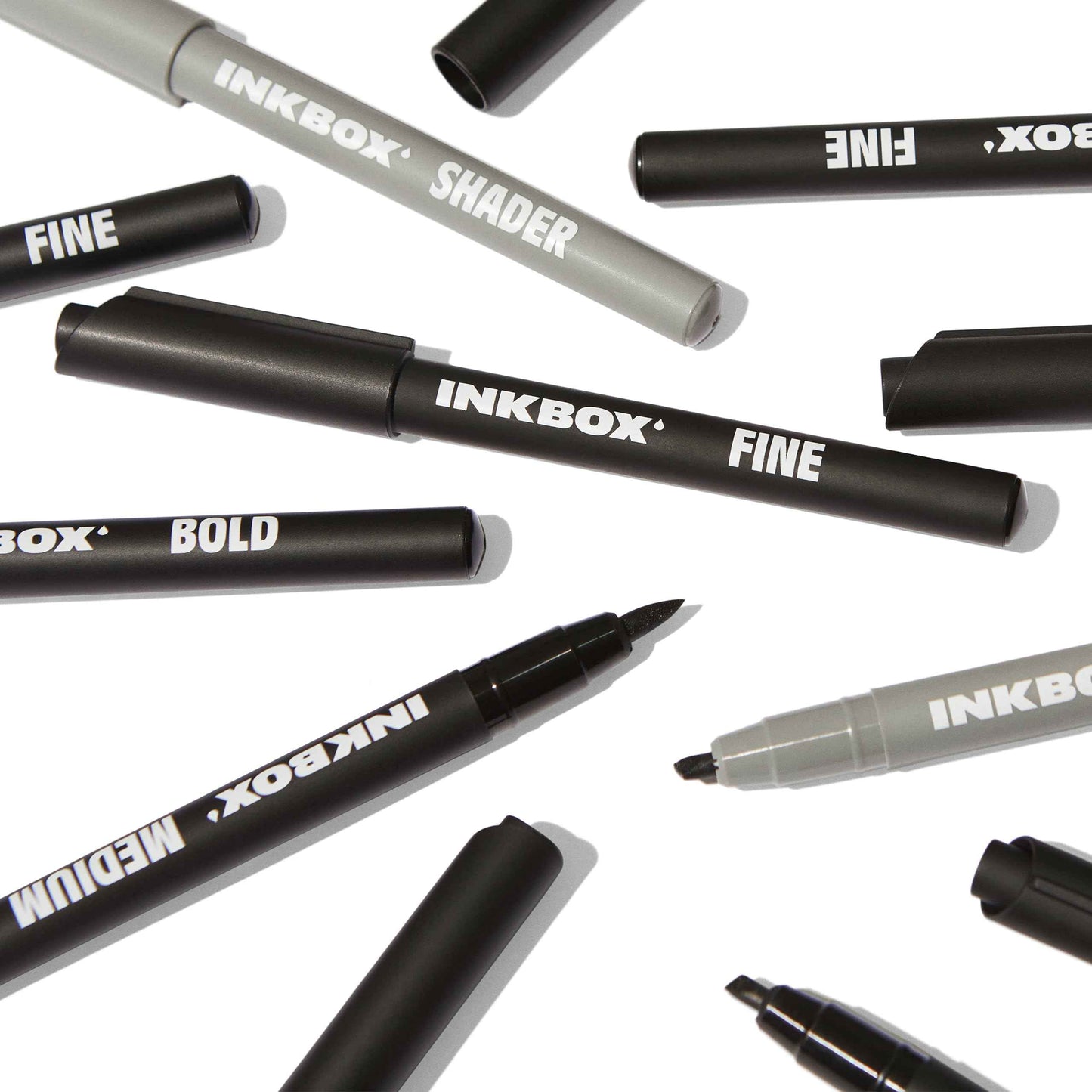 Inkbox Freehand Tattoo Marker Kit – Medium & Fine Tips, Lasts Up to 10 Days, For All Skin Tones, Water-Resistant, Cruelty-Free & Vegan, Long-Lasting Temporary Tattoo Pens, All Skill Levels – Pack of 2