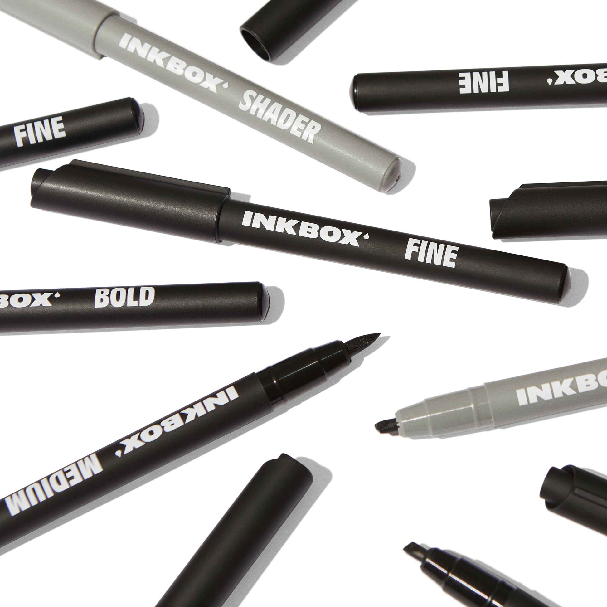 Inkbox Freehand Tattoo Marker Kit – Medium & Fine Tips, Lasts Up to 10 Days, For All Skin Tones, Water-Resistant, Cruelty-Free & Vegan, Long-Lasting Temporary Tattoo Pens, All Skill Levels – Pack of 2