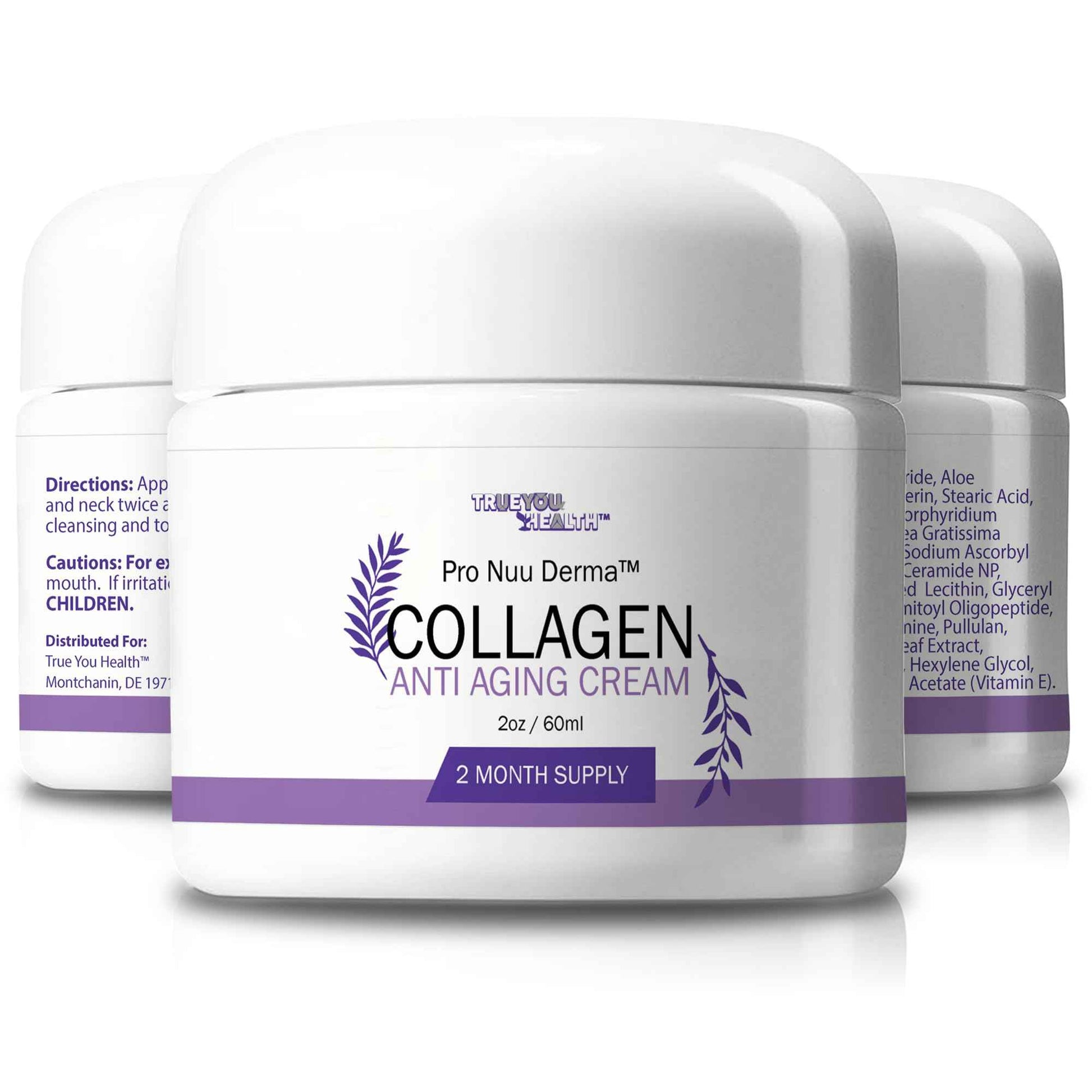 Pro Nuu Derma Cream - 2 Month Supply Anti Aging Anti Wrinkle Cream - Our Best Anti Aging Moisturizer for Women - Day & Night Cream Anti Aging Care - Pro Nuu Derma Collagen Cream - Anti Aging Products