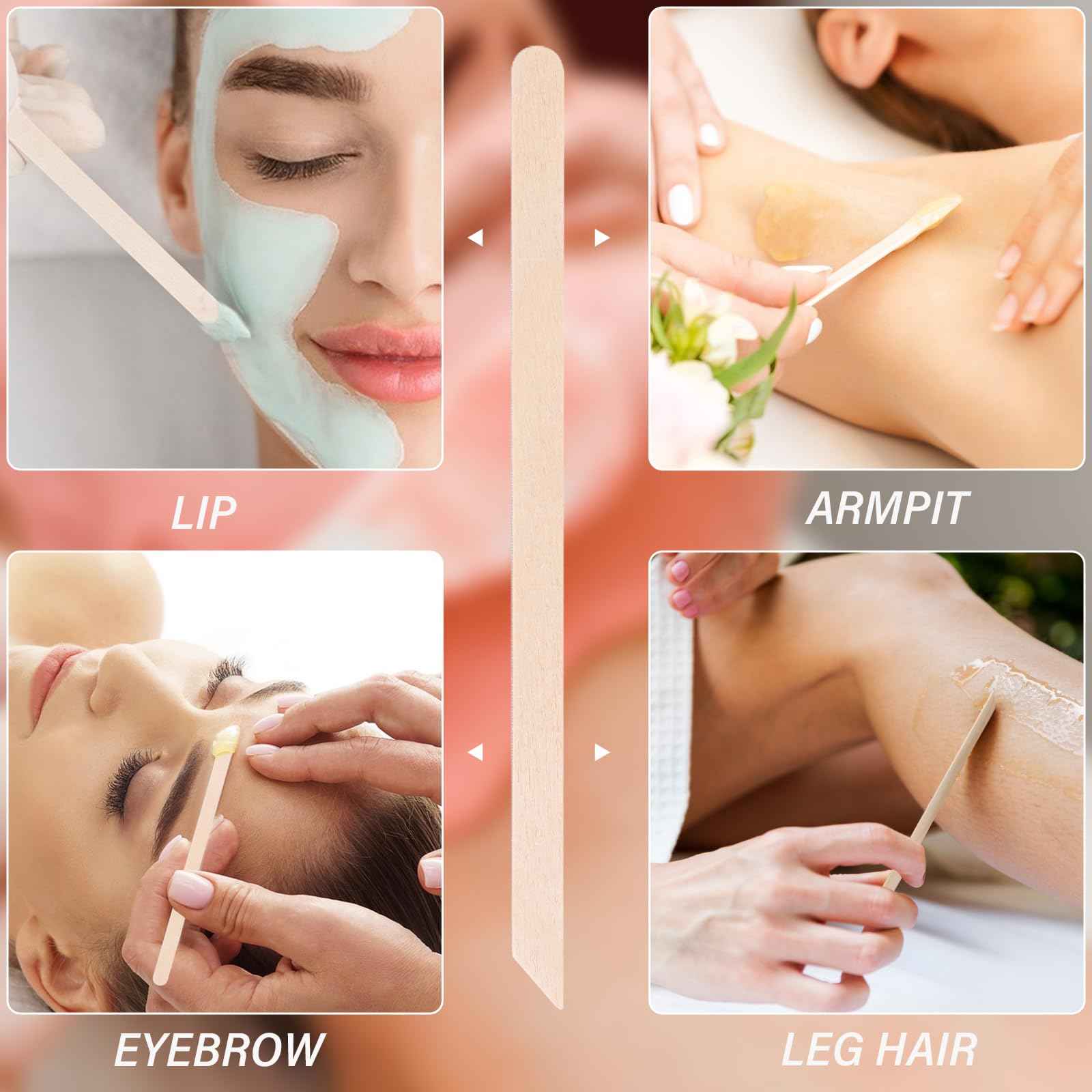 1000pcs Wooden Small Wax Sticks,Eyebrow Wax Sticks for Eyebrow Hair Remover，Small Popsicle Sticks，Wooden Sticks for Crafts