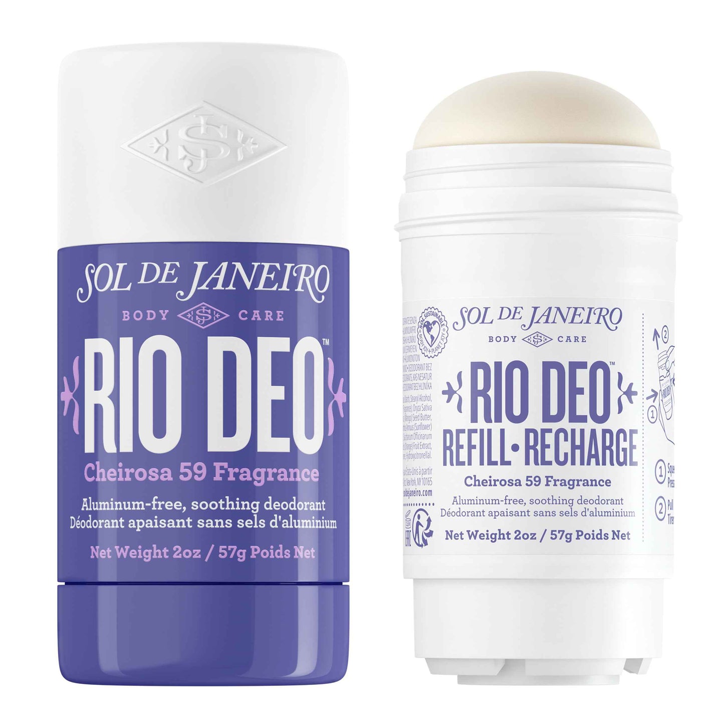 SOL DE JANEIRO Cheirosa 59 Rio Deo Aluminum-Free Deodorant with Refill Cartridge, Amazon Exclusive