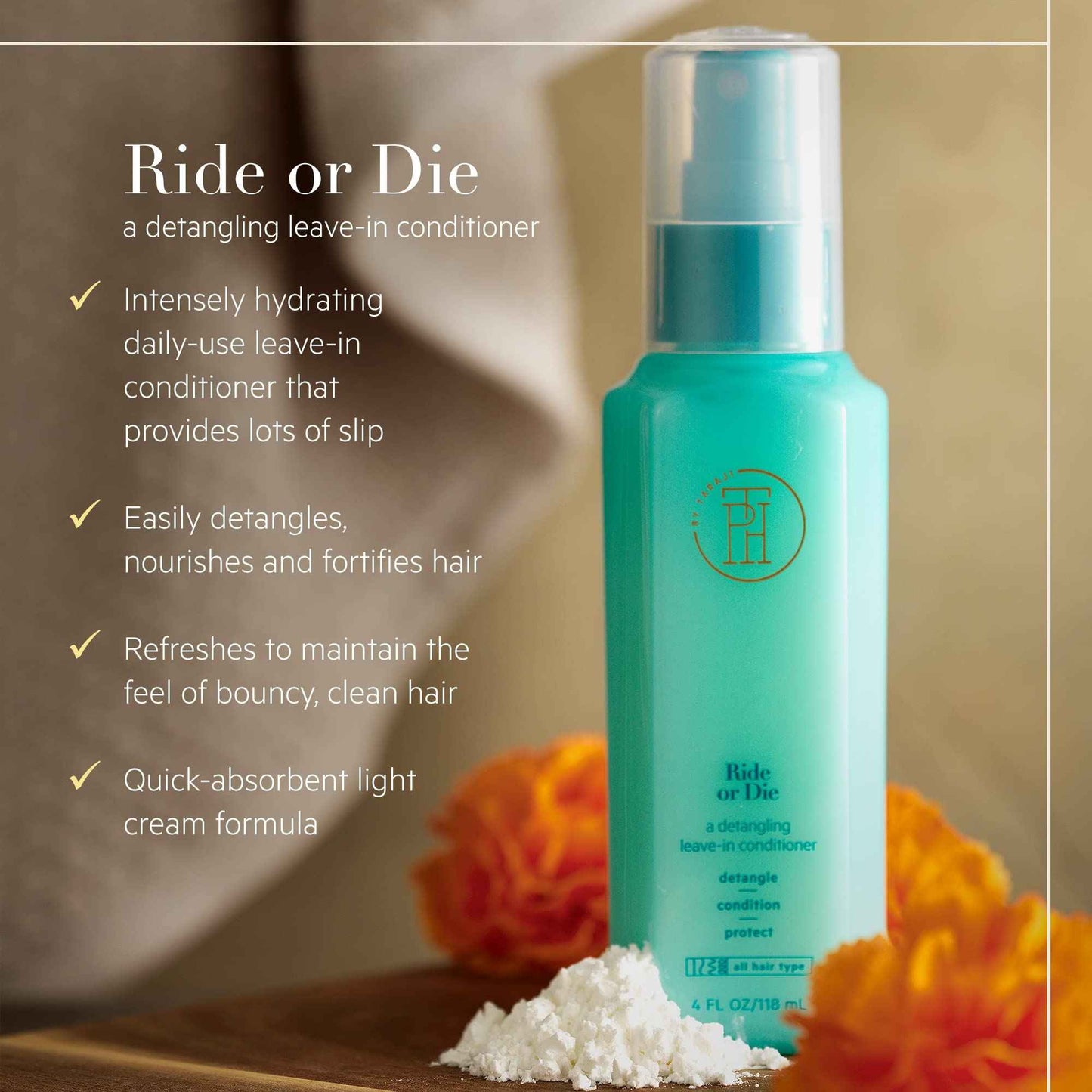 TPH by Taraji Ride or Die Detangling Leave-In Conditioner – 4oz (Pack of 2)