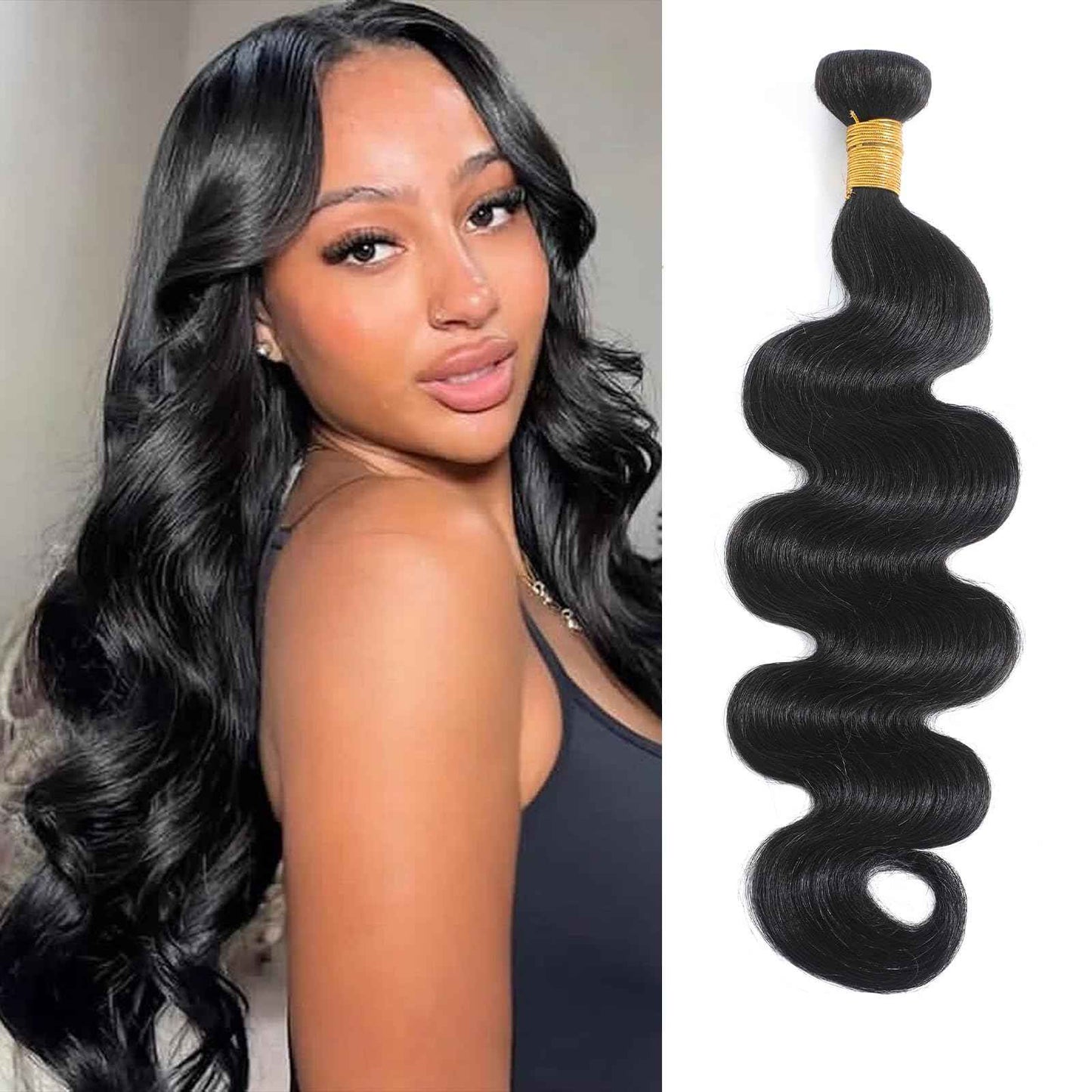26 INCH Body Wave Bundles 100G Human Hair Single Bundles Unprocessed Brazilian Virgin Hair Weave Bundles Human Hair Extensions Natural Color