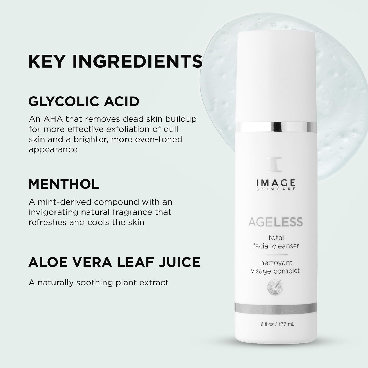 IMAGE Skincare, AGELESS Total Facial Cleanser, Gentle Face Wash for Smoother Revitalized Skin, 6 oz