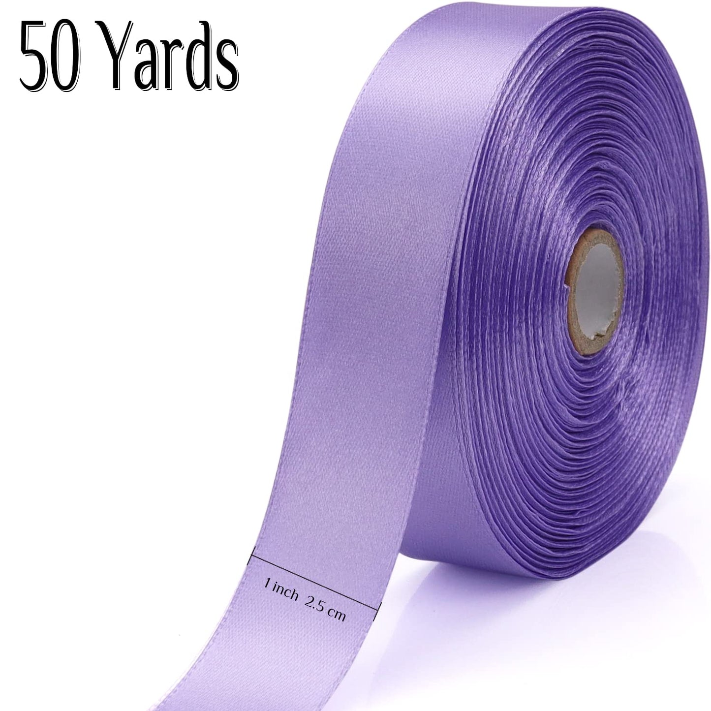 Nsilu 1 inch, Light Purple Ribbon for Gift Wrapping 50 Yards Perfect Wedding Party Wreath Sewing DIY Hair Accessories Decoration Floral Hair Balloons Other Projects