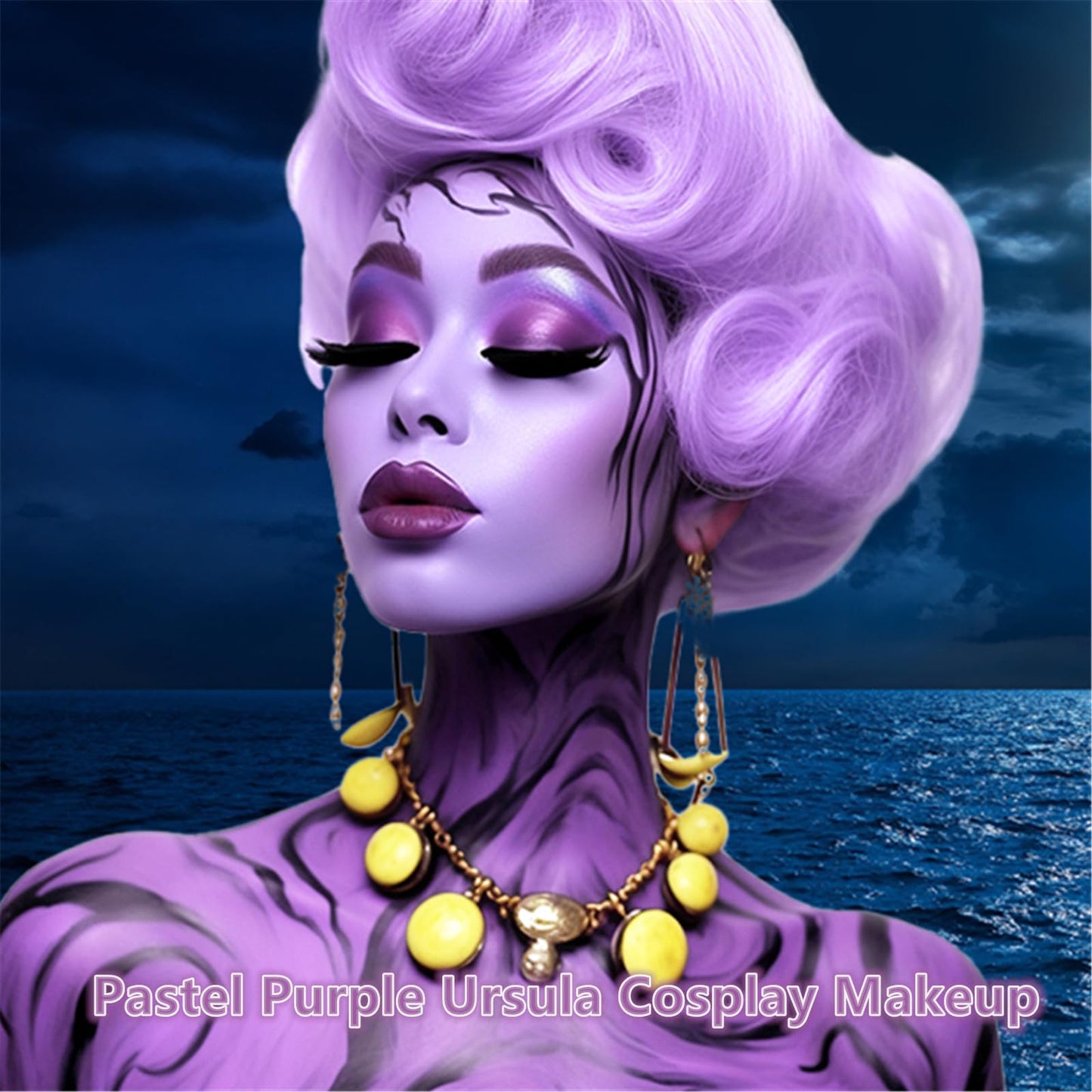 Go Ho Pastel Purple Body Paint Washable(2.37 oz,70 ml),Water Based Cream Lavender Face Body Paint for SFX Cosplay Ursula Costumes Festivals Halloween Makeup